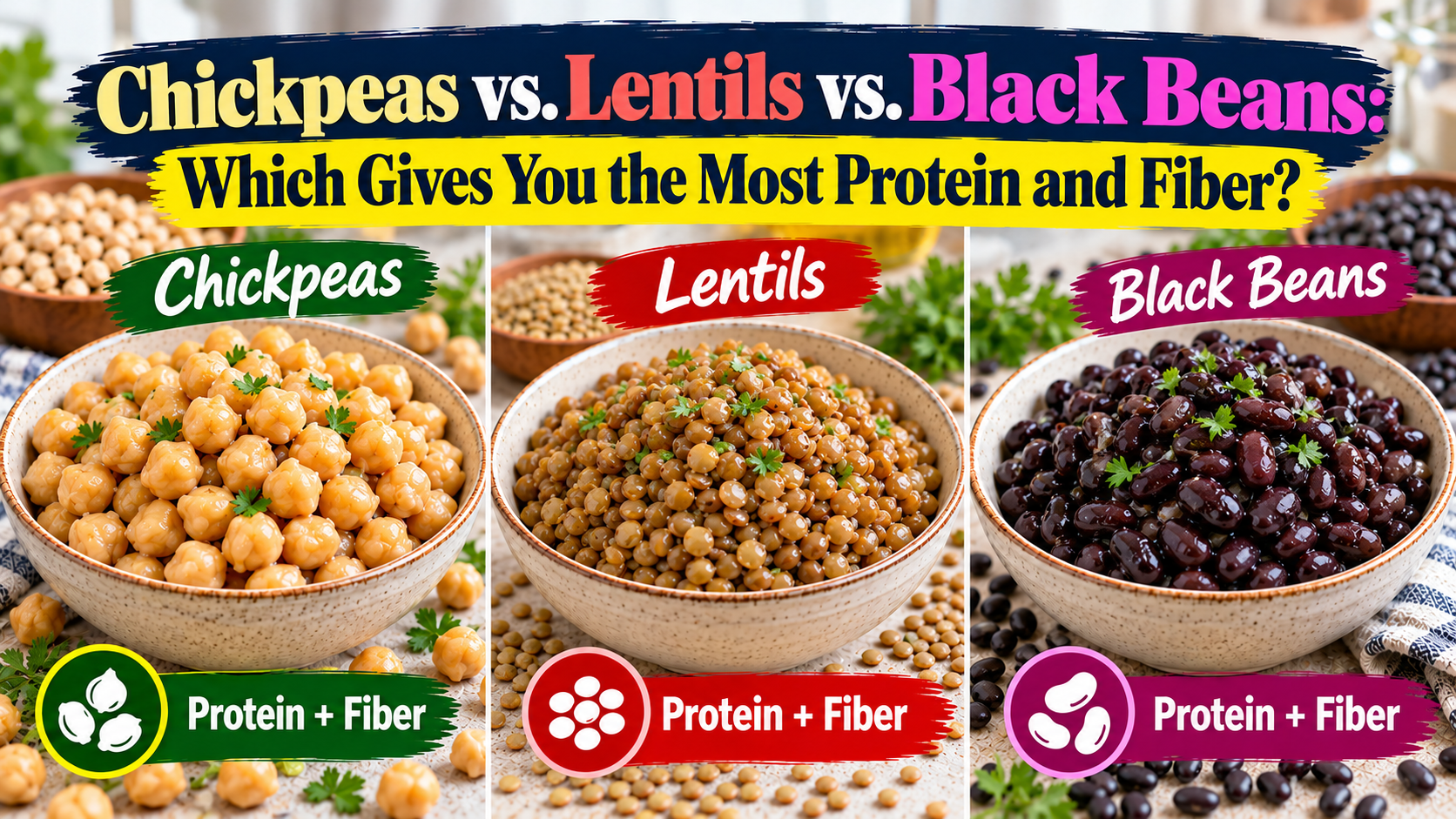 Chickpeas vs. Lentils vs. Black Beans: Which Gives You the Most Protein and Fiber?