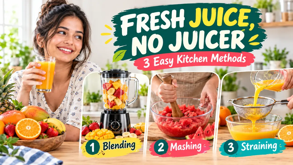 Fresh Juice Without a Juicer: 3 Easy Kitchen Methods That Work